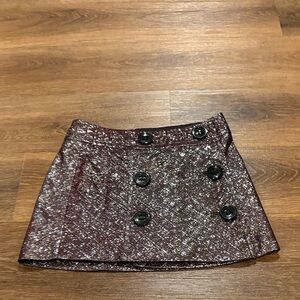 Express Shimmering Silver Mini Skirt
